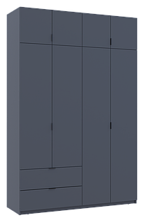 Розпашна шафа з антресоллю Лукас Графіт/ГрафІт 160х50х240. Сіра шафа для одягу, без дзеркал для спальні