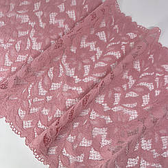 Мереживо "Емма" еластичне рожево-пудрове з квітами 23 см.