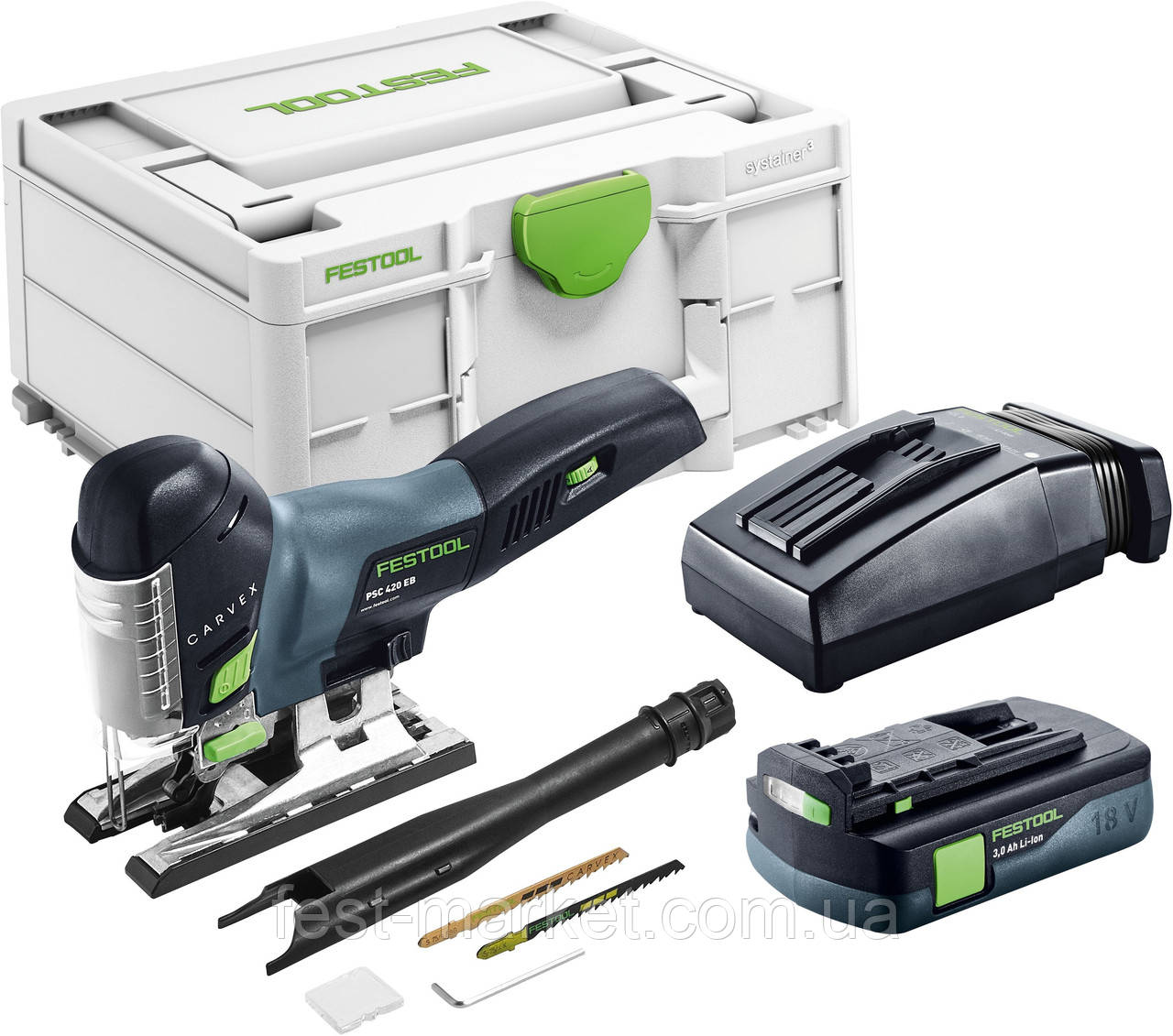 Лобзик маятниковий акумуляторний CARVEX PSC 420 HPC 3.0 EBI Plus Festool 576524