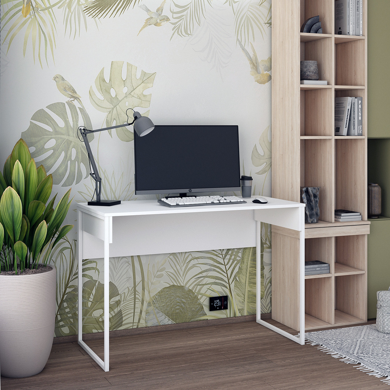 Стіл письмовий Doros Барт Лайт білий 120х55х78.1. Недорогий стіл в стилі лофт, фото 1