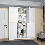 Біла шафа з поличками Морган 180х38.5х210.Розпашна шафа для одягу з відкритими поличками, фото 5