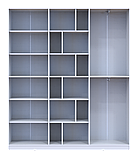 Біла шафа з поличками Морган 180х38.5х210.Розпашна шафа для одягу з відкритими поличками, фото 9