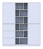 Біла шафа з поличками і висувними шухлядами Морган 180х38.5х210.Розпашна шафа для одягу з відкритими поличками, фото 6