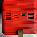 ❤️Потужний повербанк PowerBank 80000 mAh, портативний зарядний пристрій з ліхтарем Червоний, фото 2