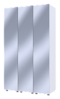 Комплект шкаф пенал с полками и зеркалом Гелар белый 117х49.5х203.4. Распашной шкаф с зеркалом