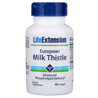 Трави Life Extension Силімарин (Розторопша), European Milk Thistle, 60 желатинови (LEX-19226)