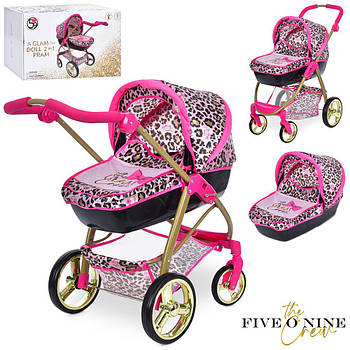 Коляска для ляльок з люлькою FiVEoNiNE T726032 Рожева