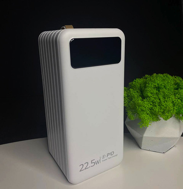 🤍Потужний повербанк PowerBank 70000 mAh 22.5W, зарядний пристрій PD з LED індикатором і ліхтарем, Білий, фото 1