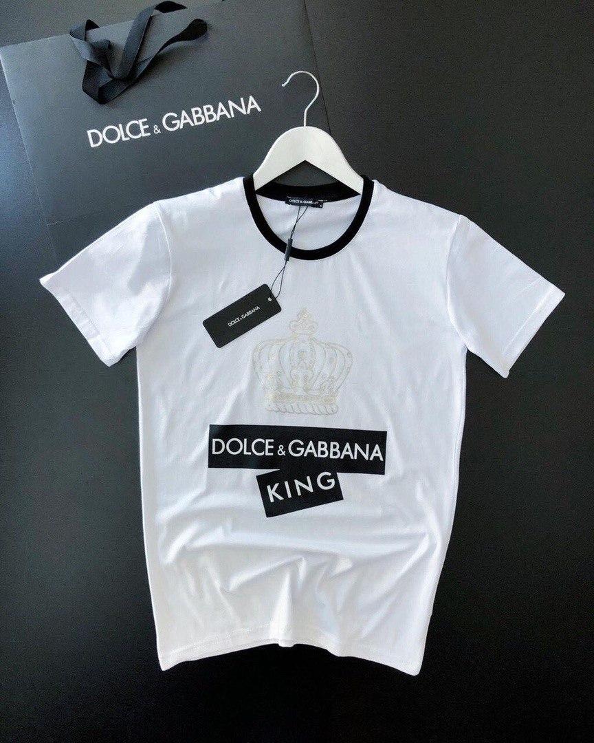 Футболка Dolce&Gabbana King White футболка дольче габбана - фото 1 - id-p2150822827