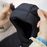 Дитячий демісезонний комбінезон Еклер Чорний з вушками Плащова тканина Розмір 56-62, фото 5