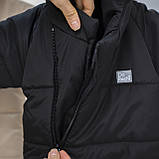 Дитячий демісезонний комбінезон Еклер Чорний з вушками Плащова тканина Розмір 56-62, фото 6