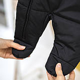 Дитячий демісезонний комбінезон Еклер Чорний з вушками Плащова тканина Розмір 56-62, фото 8