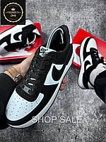 Спортивные мужские кроссовки Nike air force white-black, черно-белые кеды замшевые мужские найк аир форс 42