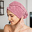 Рушник-халат жіночий з шапочкою (темно-рожевий) 140х80 см, фото 7