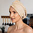 Рушник-халат жіночий з шапочкою (бежевий) 140х80 см, фото 3