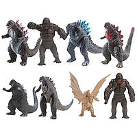 Набор фигурок 8в1 Годзилла против Кинг-Конга, 8в1, 9 см - Godzilla vs King Kong, 8in1