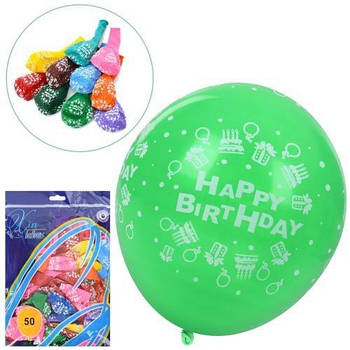 Кульки надувні 12 дюймів, Happy Birthday MK5280