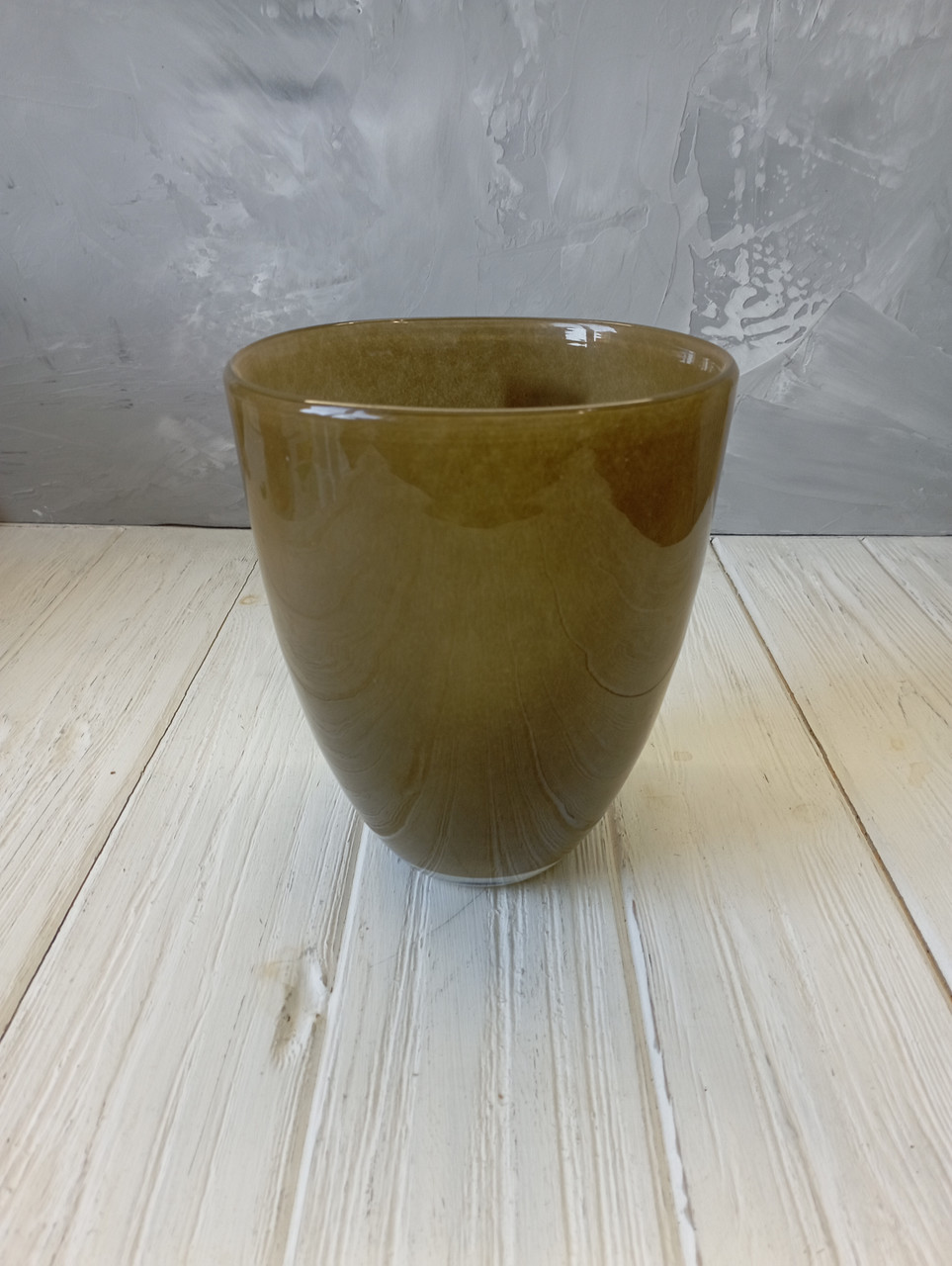 Ваза Фавелка скляна гірчична, фото 1