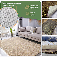 Приліжковий килимок для ніг травка Прогумований хутряний килимок у спальню Ворсистий приліжковий килим