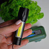 🌟Потужний ручний ліхтарик з акумулятором 2 в 1 в футлярі, фото 4