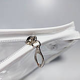 Косметички набір 3в1 силікон і шкірозамінник колір білий, фото 4