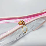 Косметички набір 3в1 силікон і шкірозамінник колір пудра, фото 4