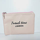 Косметички набір 3в1 силікон і шкірозамінник колір пудра, фото 7