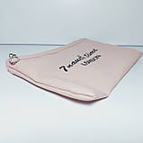 Косметички набір 3в1 силікон і шкірозамінник колір пудра, фото 8