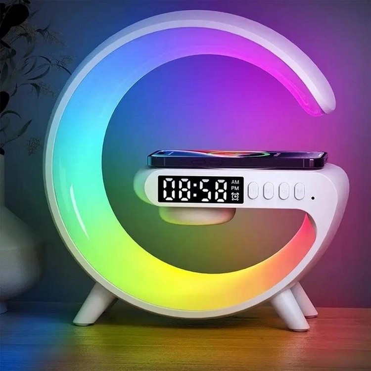 Настольная смарт лампа ночник G63 RGB G-Smart Light с беспроводной зарядкой 10W и Bluetooth колонкой - фото 3 - id-p1992411891