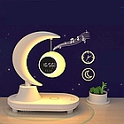 Бездротова зарядка для телефону / нічник-лампа / динамік-колонка-блютус (Місяць), фото 3