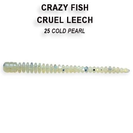 Їстівна силіконова приманка Crazy Fish Cruel Leech 2.2" 8-55-25-6 кальмар, реалістична п'явка для окуня, судака та щуки, набір при, фото 1