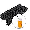Трубочки для коктейлю чорні 100 шт трубочки для напоїв, соломка для коктейлю, трубочки гофра з вигином, фото 2