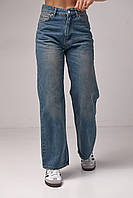 Женские джинсы с эффектом потертости цвет джинс размер 40 FL_001321