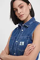 Urbanshop com ua Джинсова сорочка Calvin Klein Jeans жіноча regular класичний комір РОЗМІРИ ЗАПИТУЙТЕ