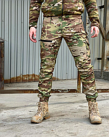 Зимние теплые военные прочные штаны мультикам на флисе