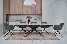 Обідній стіл керамічний TML -819 VETRO, колір вайт клауд + чорний, фото 2