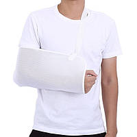 Косинковий бандаж для фіксації руки універсальний, білий, з поліестеру