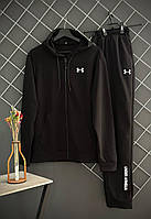Повсякденний спортивний костюм Under Armour з двунитки, шикарний комплект кофта зі штанами чорного кольору
