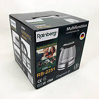 Бесшумный чайник Rainberg RB-2251 - 1л / Чайник дисковый / SQ-905 Электронный чайник