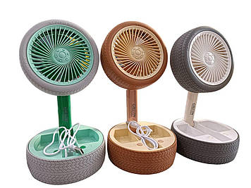 Бездротовий настільний вентилятор Gt-33 Колесо (складне) Колір: м'ятний, коричневий, сірий