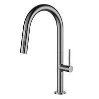 Змішувач для кухні з висувним виливом VOLLE BRAVO 1500.110306, сірий сатин