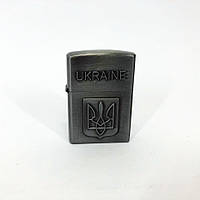 Зажигалка бензиновая герб Украины 4410, зажигалка в подарок, сувенирные зажигалки. LQ-905 Цвет: серебряный