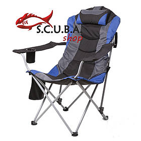 Крісло доладне «Директор» для риболовлі і туризму, колір тканини синій