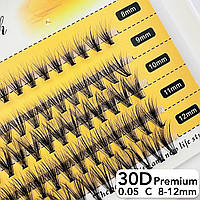 MIX Nesura Eyelash Premium 30D, 0,05, изгиб C, 8-12 мм, 100 пучков Ресницы пучки Несура Классик 30д