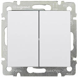 Valena Classic Перемикач 2-клавішний прохідний білий, Legrand, 774408