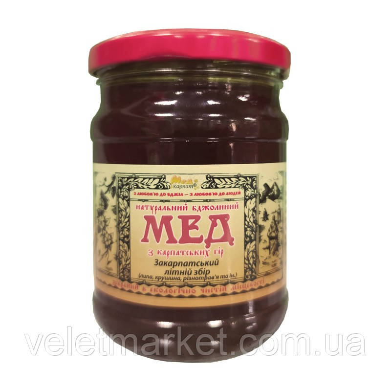 Мед Закарпатський літній Мед Карпат 600г (4820199250118)