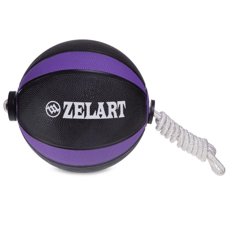 Мяч медицинский Tornado Ball Zelart FI-5709-4 4кг черный-фиолетовый - фото 2 - id-p1130807870