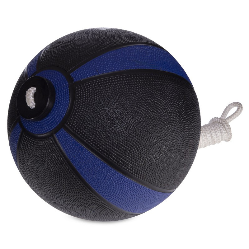 Мяч медицинский Tornado Ball Zelart FI-5709-5 5кг черный-синий - фото 4 - id-p1130807882