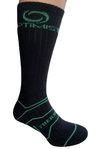 Термошкарпетки OPTIMIST "МЕРИНОС" зимові вовна чорно-зелені (39-42)