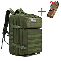 Тактический рюкзак Олива 50 л + Подарок подсумок под турникет, рюкзак для военных DRIM